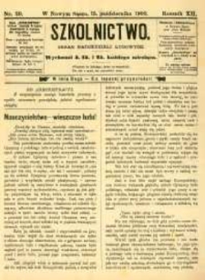 Szkolnictwo : organ nauczycieli ludowych. 1902, R.12, nr 29