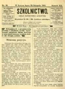 Szkolnictwo : organ nauczycieli ludowych. 1902, R.12, nr 33