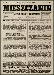 Mieszczanin : organ miast i miasteczek. 1905, R.6, nr 05