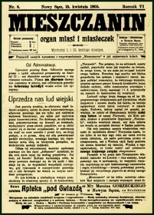 Mieszczanin : organ miast i miasteczek. 1905, R.6, nr 08