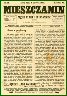 Mieszczanin : organ miast i miasteczek. 1905, R.6, nr 11