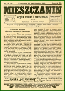 Mieszczanin : organ miast i miasteczek. 1905, R.6, nr 19-20