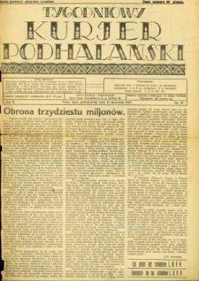 Tygodniowy Kurjer Podhalański. 1927, R.2, nr 37