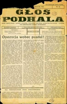 Głos Podhala : aktualny tygodnik powiatów : gorlickiego, grybowskiego, limanowskiego, makowskiego, nowosądeckiego, nowotarskiego i żywieckiego. 1929, R.1, nr 35