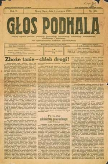 Głos Podhala : aktualny tygodnik powiatów : gorlickiego, grybowskiego, limanowskiego, makowskiego, nowosądeckiego, nowotarskiego i żywieckiego. 1930, R.2, nr 23