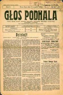 Głos Podhala : aktualny tygodnik powiatów : gorlickiego, grybowskiego, limanowskiego, makowskiego, nowosądeckiego, nowotarskiego i żywieckiego. 1930, R.2, nr 38