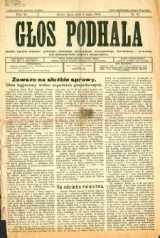 Głos Podhala : aktualny tygodnik powiatów : gorlickiego, jasielskiego, limanowskiego, nowosądeckiego, nowotarskiego i żywieckiego. 1934, R.6, nr 19