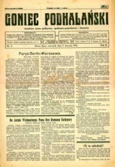 Goniec Podhalański : niezależne pismo polityczne, społeczno-gospodarcze i literackie. 1927, R.2, nr 02