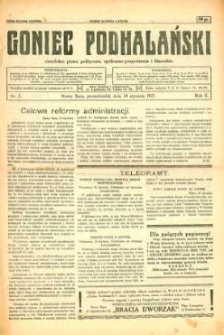 Goniec Podhalański : niezależne pismo polityczne, społeczno-gospodarcze i literackie. 1927, R.2, nr 05