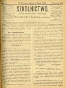 Szkolnictwo : organ nauczycieli ludowych. 1897, R.7, nr 19