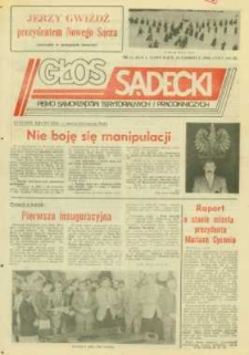 Głos Sądecki : pismo samorządów terytorialnych i pracowniczych. 1990, R.1, nr 11