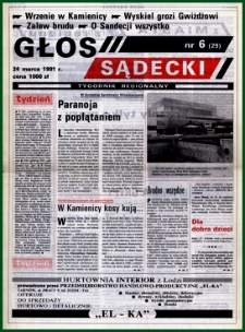 Głos Sądecki : tygodnik regionalny. 1991, nr 06(29)