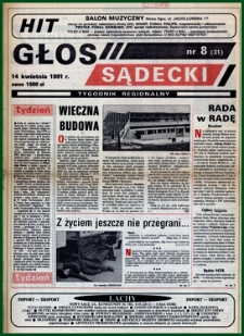 Głos Sądecki : tygodnik regionalny. 1991, nr 08(31)