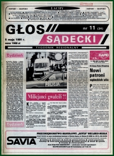 Głos Sądecki : tygodnik regionalny. 1991, nr 11(34)