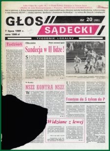 Głos Sądecki : tygodnik lokalny. 1991, nr 20(43)