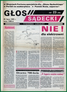 Głos Sądecki : tygodnik lokalny. 1991, nr 23(46)