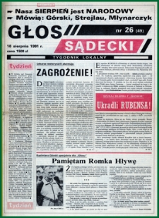 Głos Sądecki : tygodnik lokalny. 1991, nr 26(49)