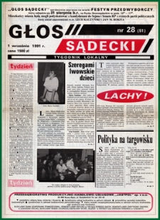 Głos Sądecki : tygodnik lokalny. 1991, nr 28(51)