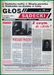 Głos Sądecki : tygodnik lokalny. 1991, nr 29(52)