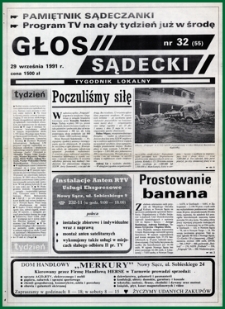 Głos Sądecki : tygodnik lokalny. 1991, nr 32(55)