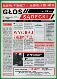 Głos Sądecki : tygodnik lokalny. 1991, nr 36(59)