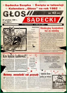Głos Sądecki : tygodnik lokalny. 1991, nr 43(66)
