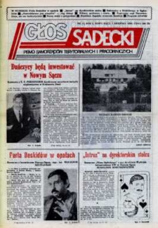 Głos Sądecki : pismo samorządów terytorialnych i pracowniczych. 1990, R.1, nr 14