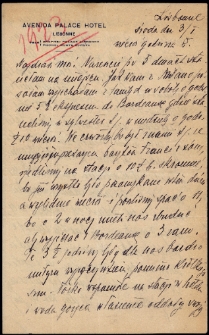 List Ady Sari z 1923-01-03