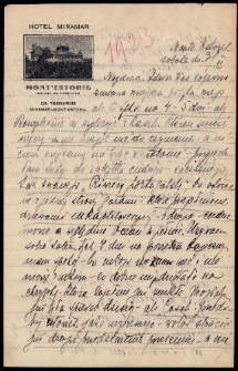 List Ady Sari z 1923-02-03