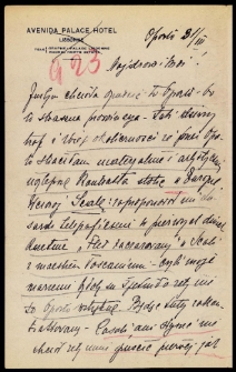 List Ady Sari z 1923-03-31