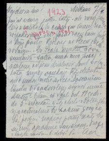 List Ady Sari z 1923-05-07