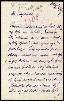 List Ady Sari z 1908-02-28