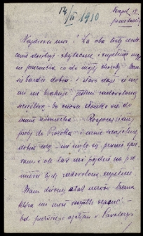 List Ady Sari z 1910-02-14