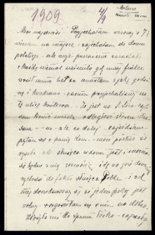 List Ady Sari z 1909-09-04