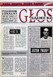 Głos Sądecki : tygodnik lokalny. 1992, nr 05(71)