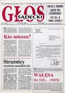 Głos Sądecki : tygodnik lokalny. 1992, nr 08(74)