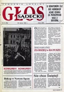 Głos Sądecki : tygodnik lokalny. 1992, nr 09(75)