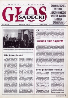 Głos Sądecki : tygodnik lokalny. 1992, nr 10(76)