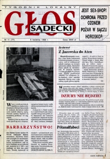 Głos Sądecki : tygodnik lokalny. 1992, nr 11(77)