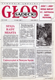 Głos Sądecki : tygodnik lokalny. 1992, nr 16(82)