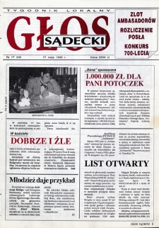 Głos Sądecki : tygodnik lokalny. 1992, nr 17(83)