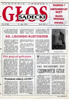 Głos Sądecki : tygodnik lokalny. 1992, nr 19(85)