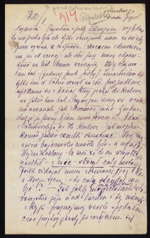 List Ady Sari z 1914-01-20