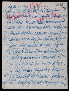 List Ady Sari z 1921-10-16