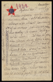 List Ady Sari z 1921-12-09