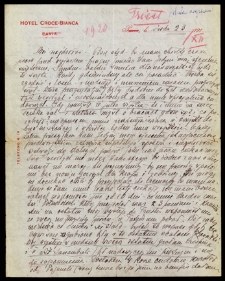 List Ady Sari z 1920-12-23