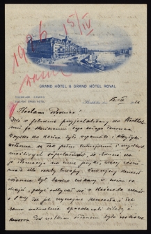 List Jana Szayera [brat Ady Sari towarzyszący jej w podróżach artystycznych] z 1926-04-15