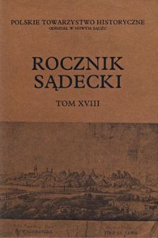 Rocznik Sądecki. 1987 r., T. 18