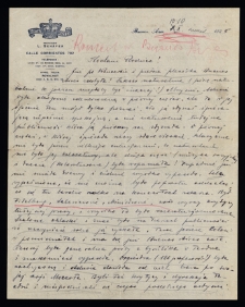 List Jana Szayera [brat Ady Sari towarzyszący jej w podróżach artystycznych] z 1925-10-10
