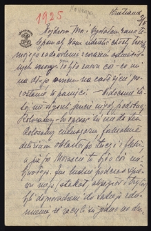 List Ady Sari z 1925-05-03